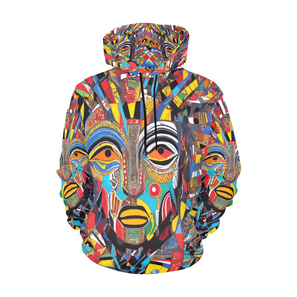 Beautiful abstract art. Colorful African mask. All Over Print Hoodie for Men (USA Size) (Model H13)