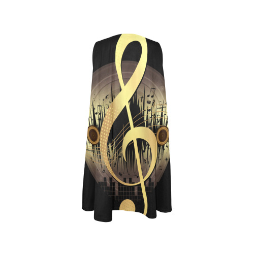 Delightful Tune - Gold Sleeveless A-Line Pocket Dress (Model D57)