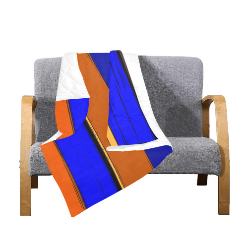 Abstract Blue And Orange 930 Quilt 40"x50"