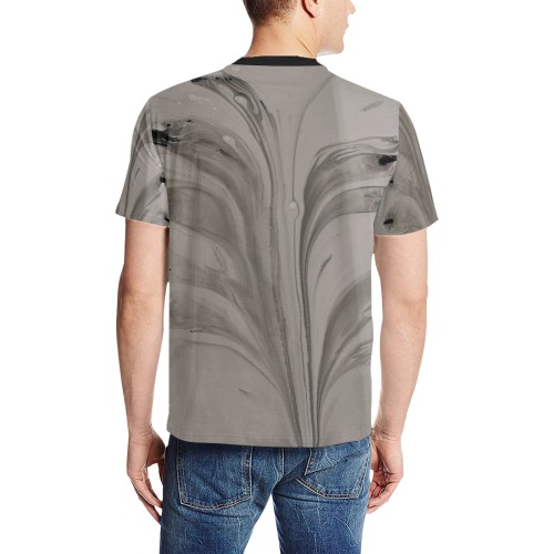 fishes Men's All Over Print T-Shirt (Solid Color Neck) (Model T63)