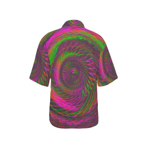 Swirls All Over Print Hawaiian Shirt for Women (Model T58)