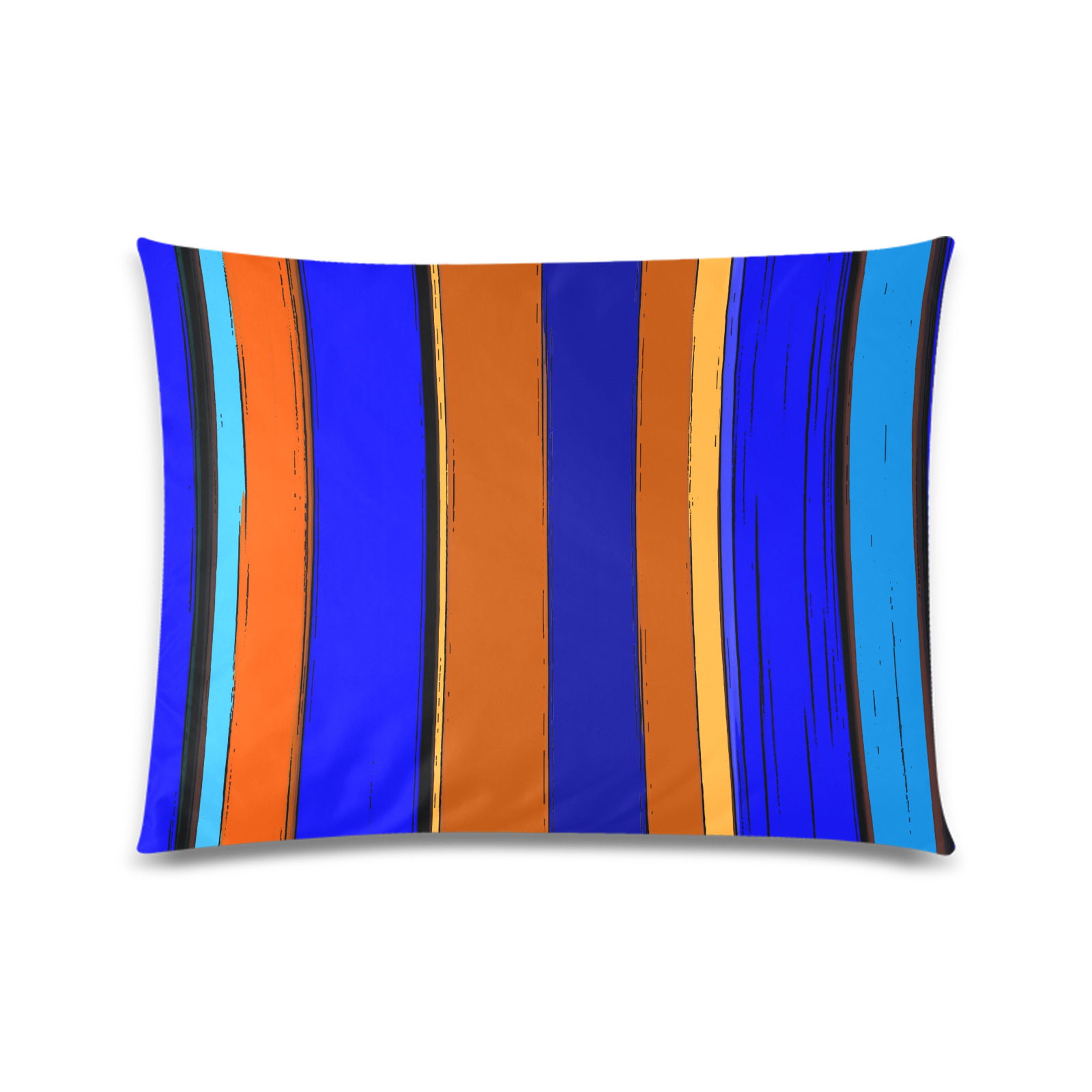 Abstract Blue And Orange 930 Custom Zippered Pillow Case 20"x26"(Twin Sides)