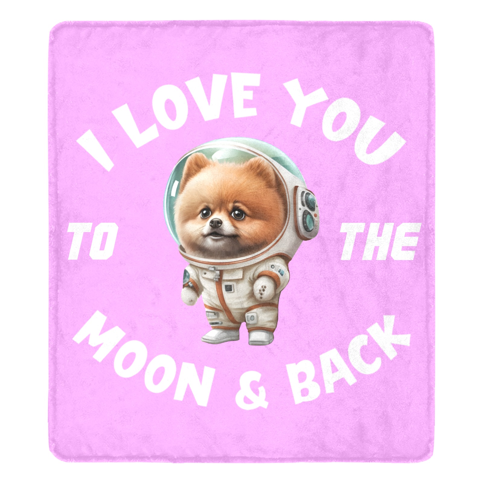 Pomeranian Love You To The Moon & Back (P) Ultra-Soft Micro Fleece Blanket 70''x80''