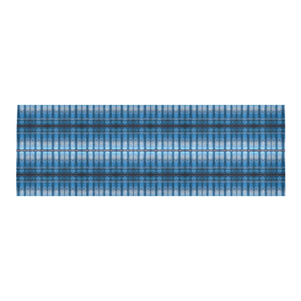 fabric pillar's, blue, repeating pattern Area Rug 9'6''x3'3''