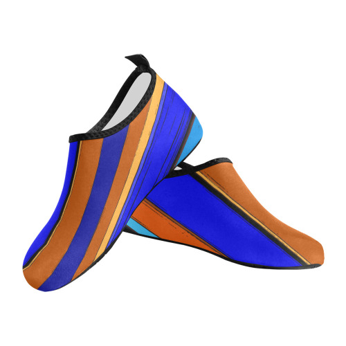 Abstract Blue And Orange 930 Men's Slip-On Water Shoes (Model 056)