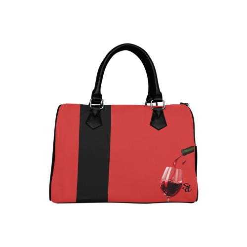 Wine Tasting Barrel Bag Red Boston Handbag (Model 1621)