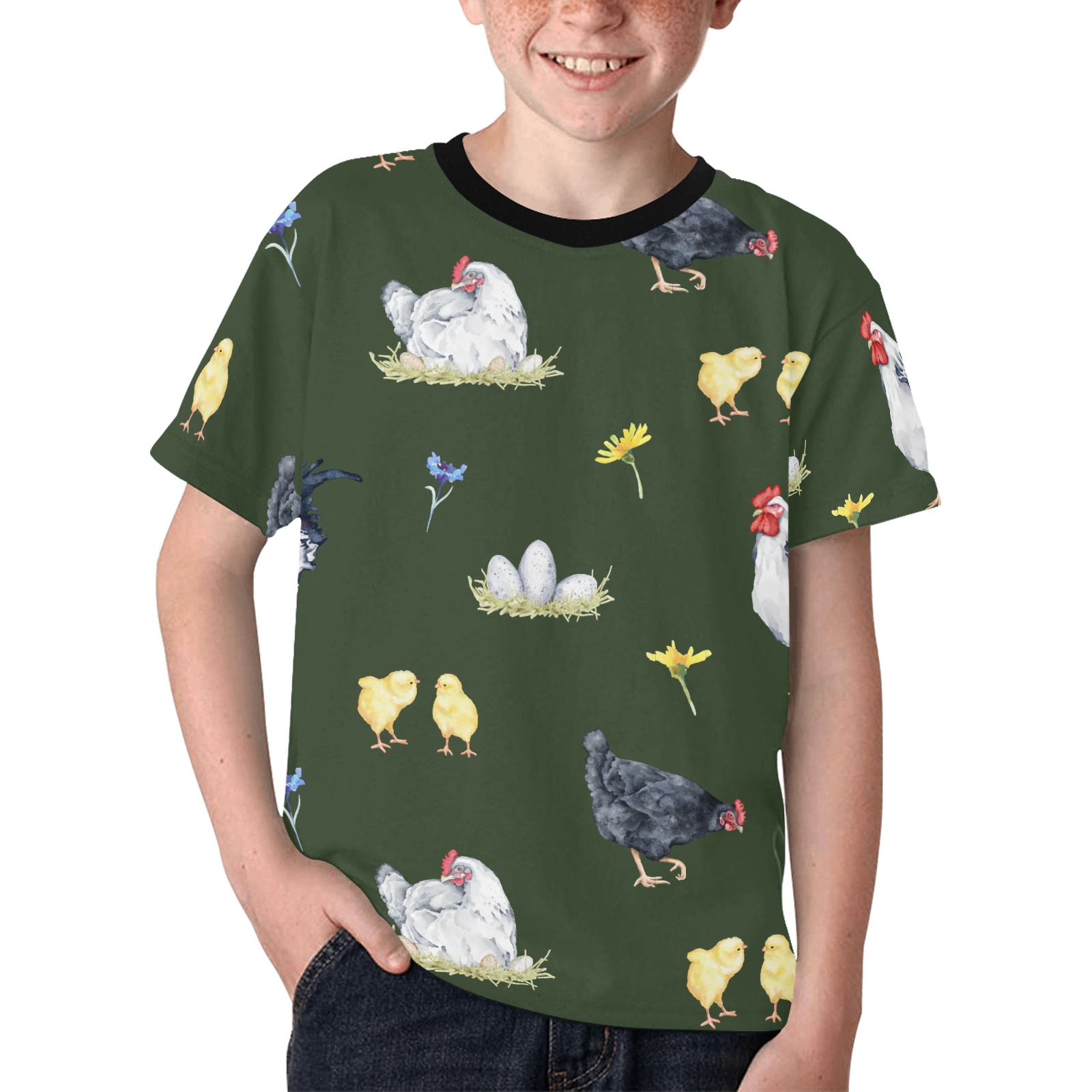 I love chickens Kids' All Over Print T-shirt (Model T65)