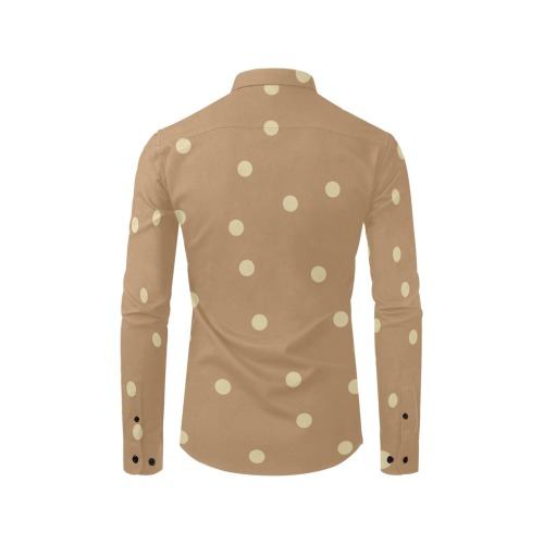 la creme dots Men's All Over Print Casual Dress Shirt (Model T61)