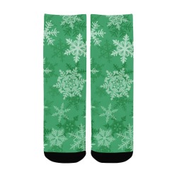 Snowflakes Green Kids' Custom Socks