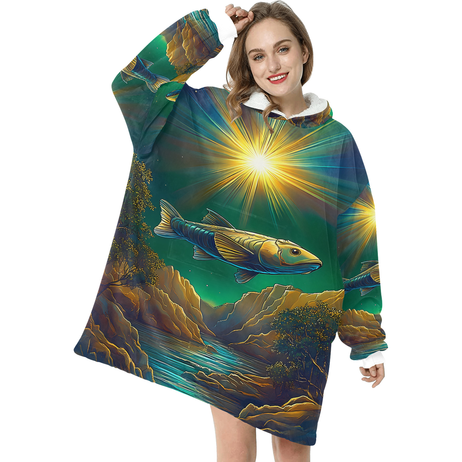 Celestial Swim Blanket Hoodie for Women