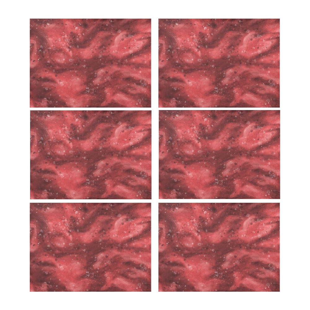 red abstract Placemat 14’’ x 19’’ (Set of 6)