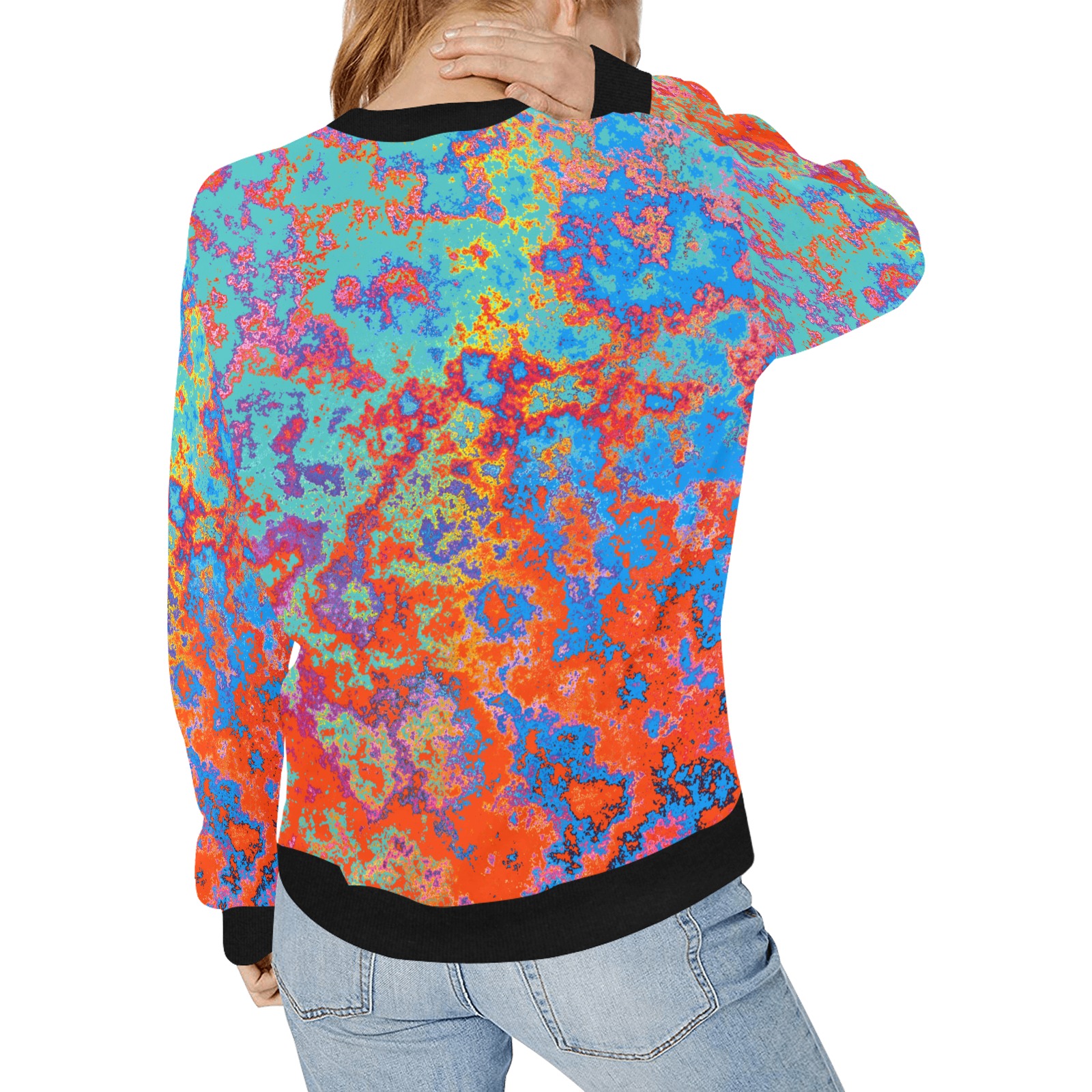 Sweatshirt #30 Women's Rib Cuff Crew Neck Sweatshirt (Model H34)