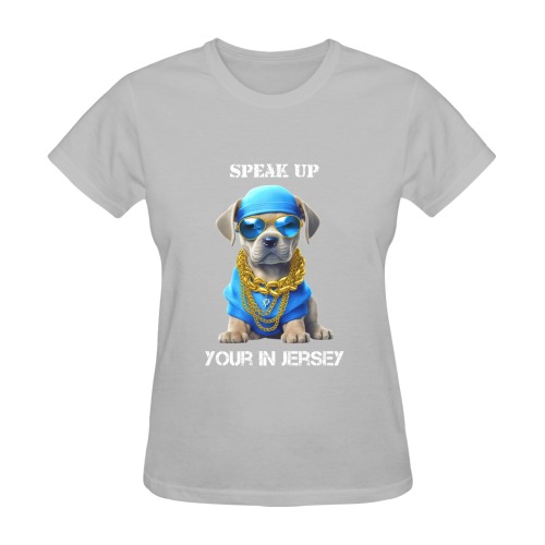 Pitbull Speak Up Your In Jersey (G) Sunny Women's T-shirt (Model T05)