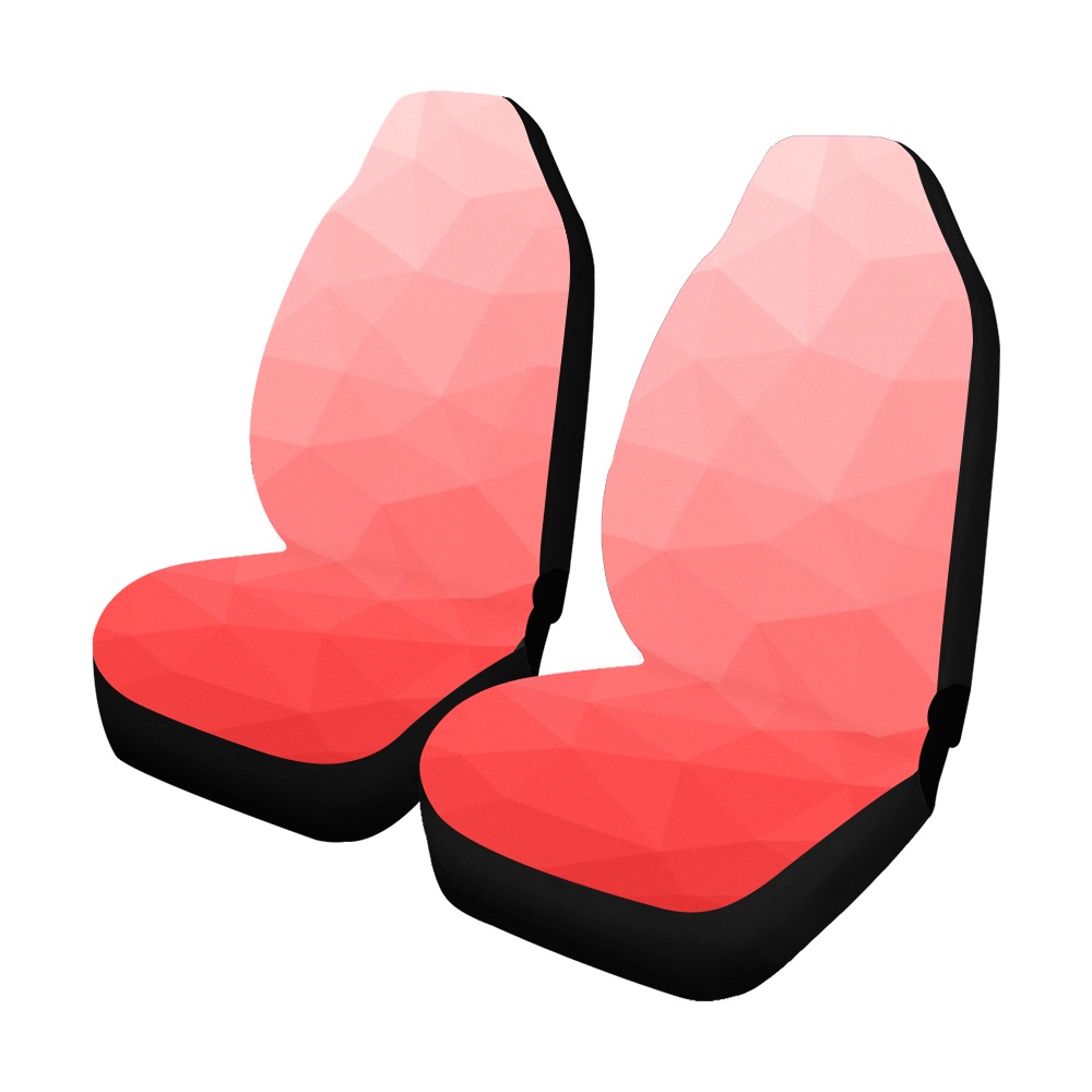 Red gradient geometric mesh pattern Car Seat Covers (Set of 2)