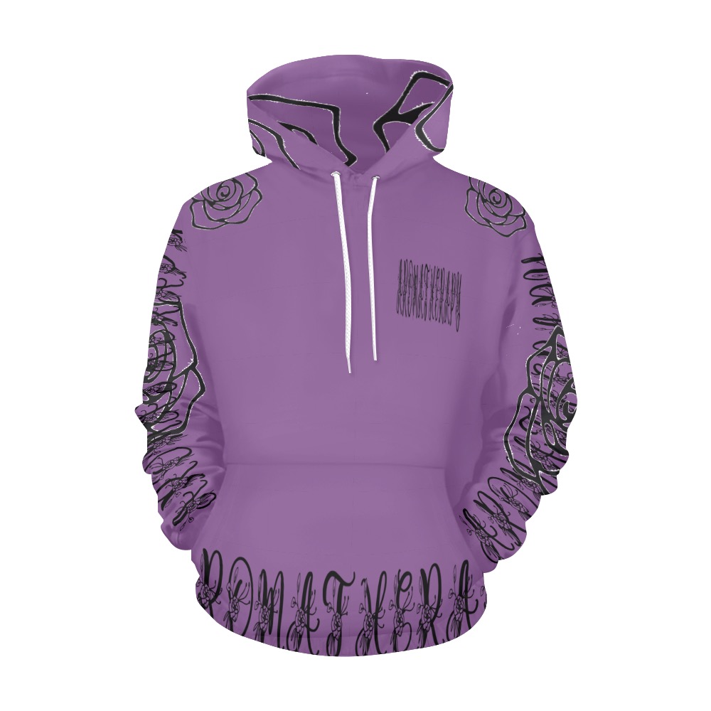 Aromathrapy Apparel Purple Graphic  hoodie All Over Print Hoodie for Women (USA Size) (Model H13)