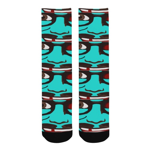 Zombifried Nonsenze Face Square socks Men's Custom Socks