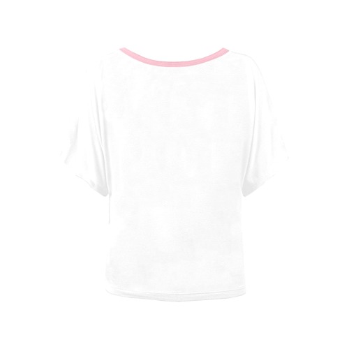 painted piggy rock Women's Batwing-Sleeved Blouse T shirt (Model T44)