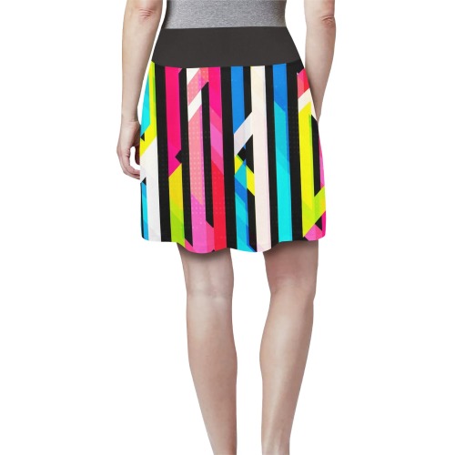 Neon Geometric Golf Skirt Women's Athletic Skirt (Model D64)