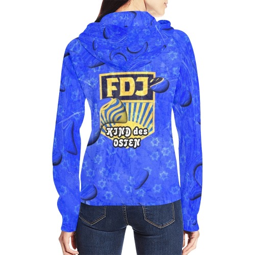 FDJ Pop by Nico Bielow All Over Print Full Zip Hoodie for Women (Model H14)