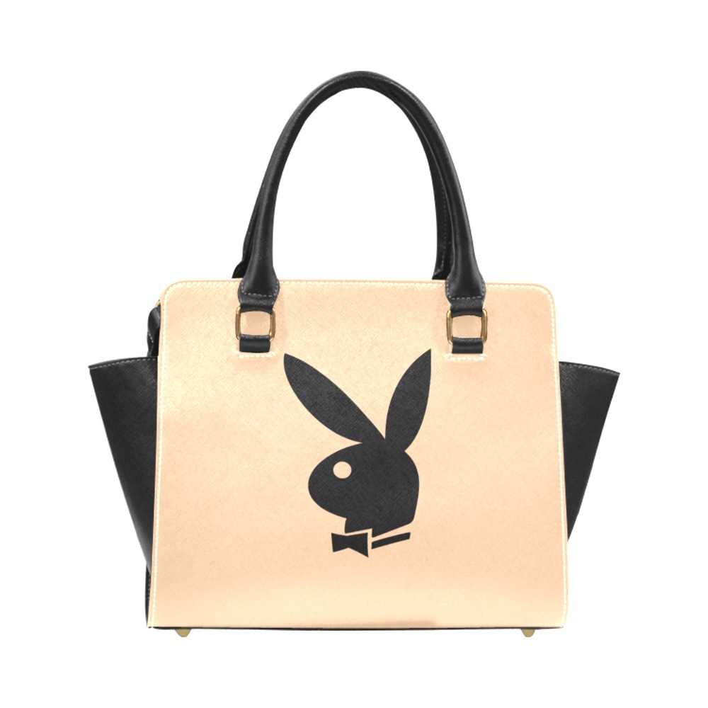 free-vector-playboy-bunny-logo_090362_Playboy_bunny_logo Rivet Shoulder Handbag (Model 1645)