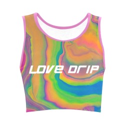 Sherbet Love Drip Crop Women's Crop Top (Model T42)