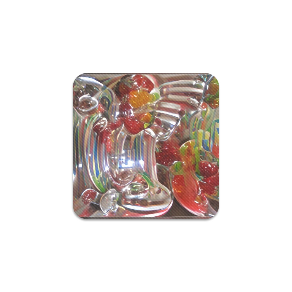 Candy_Bowl_TradingCard Square Coaster