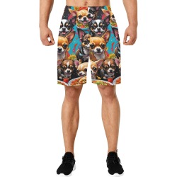 CHIHUAHUAS EATING MEXICAN FOOD 2 All Over Print Basketball Shorts