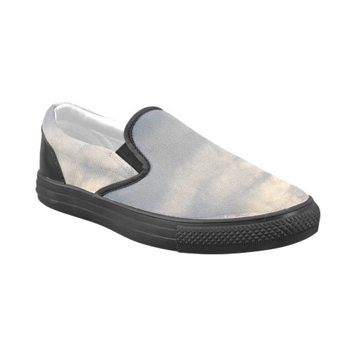 Rippled Cloud Collection Men's Unusual Slip-on Canvas Shoes (Model 019)