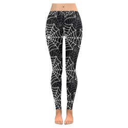 Spider Web Women's Low Rise Leggings (Invisible Stitch) (Model L05)