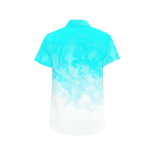 Dry Ice - very light blue gradient smoke Men's All Over Print Short Sleeve Shirt (Model T53)
