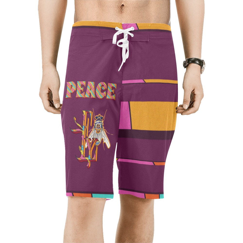 Peace Collectable Fly Men's All Over Print Board Shorts (Model L16)