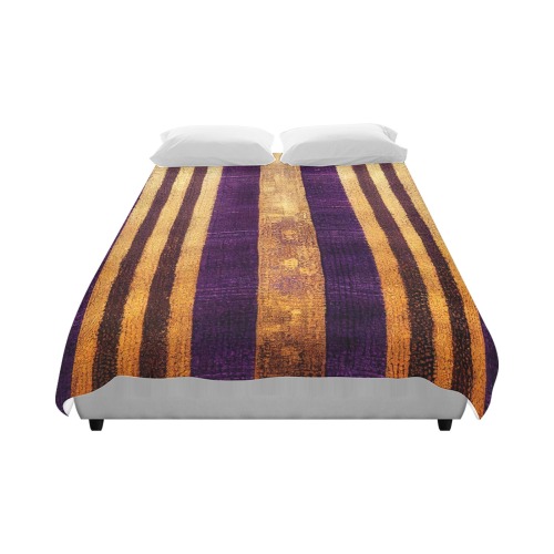 violet and gold striped pattern Duvet Cover 86"x70" ( All-over-print)