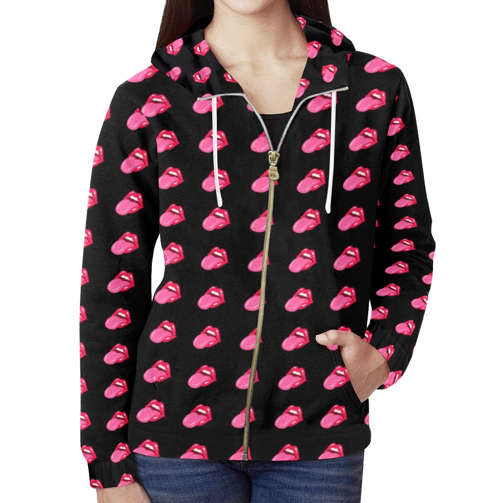 Pinklips All Over Print Full Zip Hoodie for Women (Model H14)