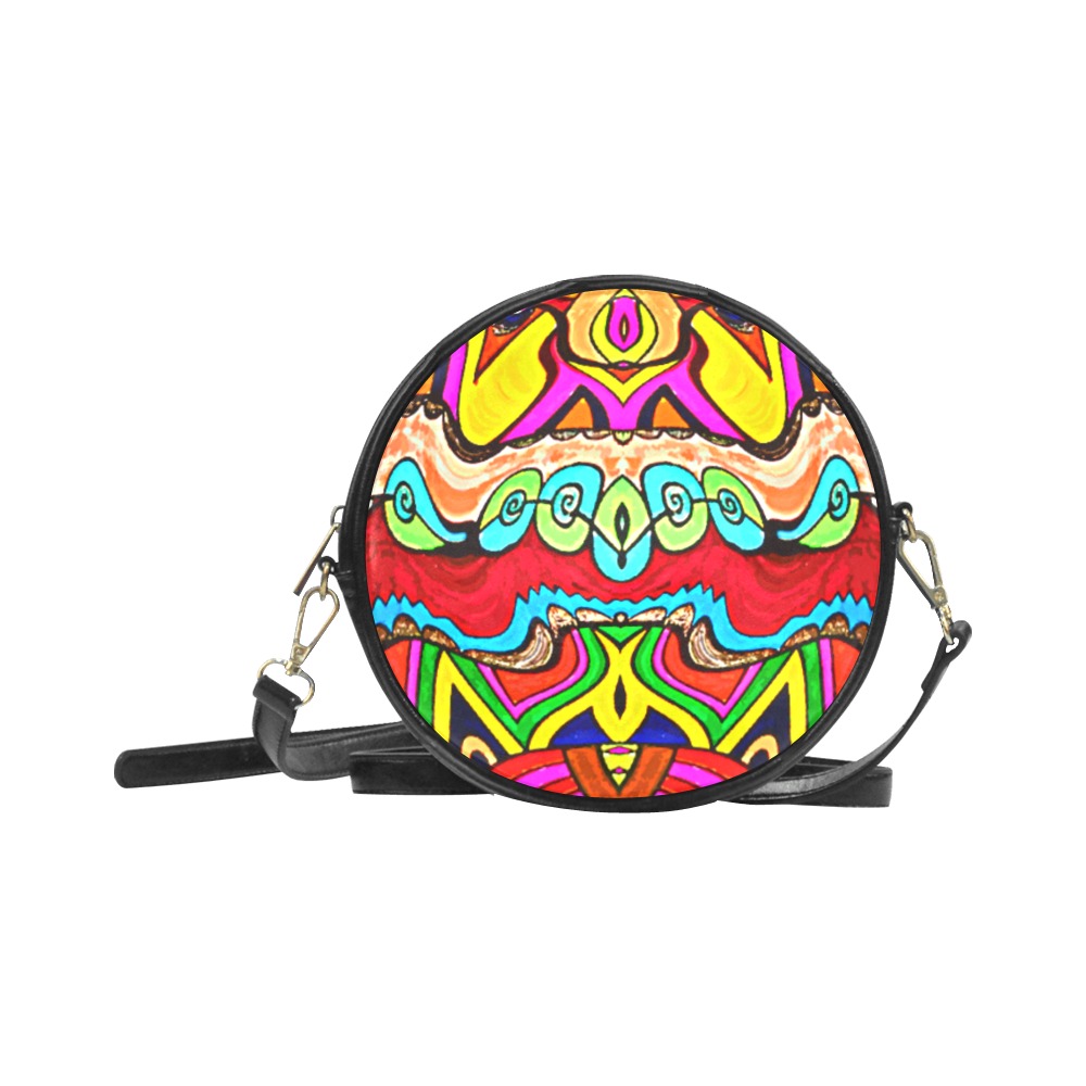 Crown of Many Colors Round Sling Bag (Model 1647)