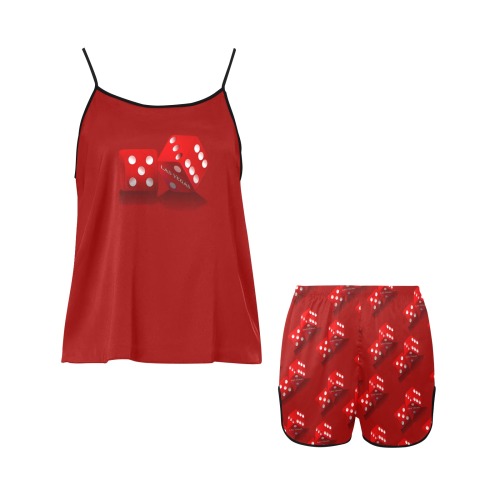 Las Vegas Craps Dice / Red Women's Spaghetti Strap Short Pajama Set
