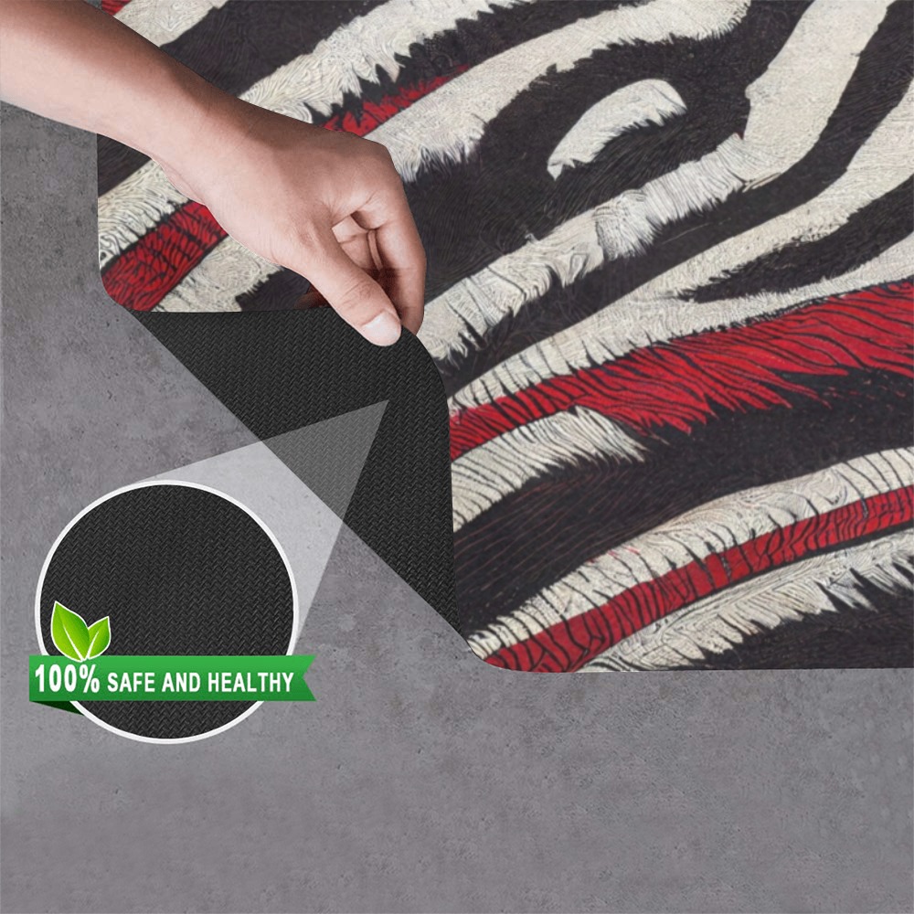 zebra print 3 Doormat 24"x16" (Black Base)