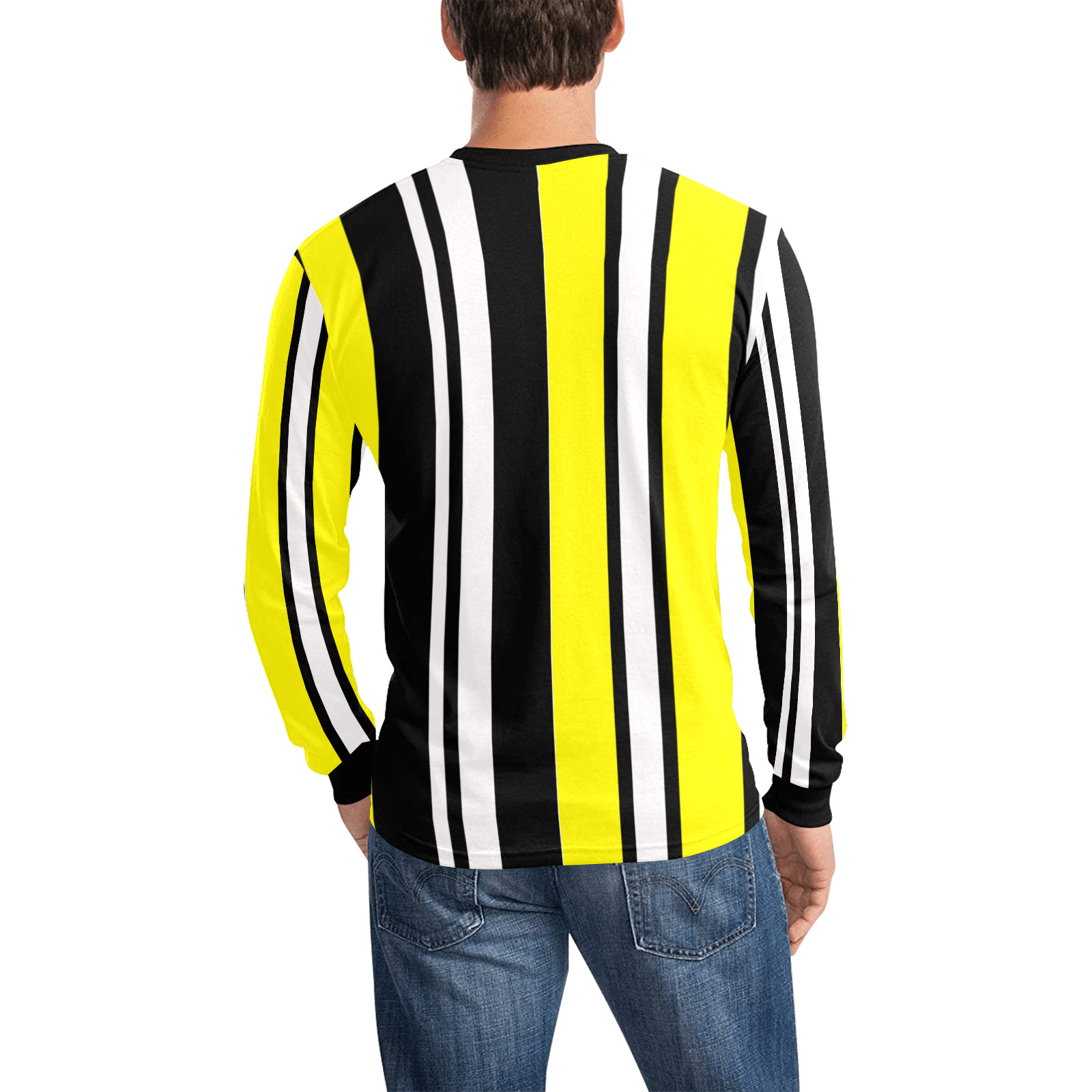 by stripes Men's All Over Print Long Sleeve T-shirt (Model T51)
