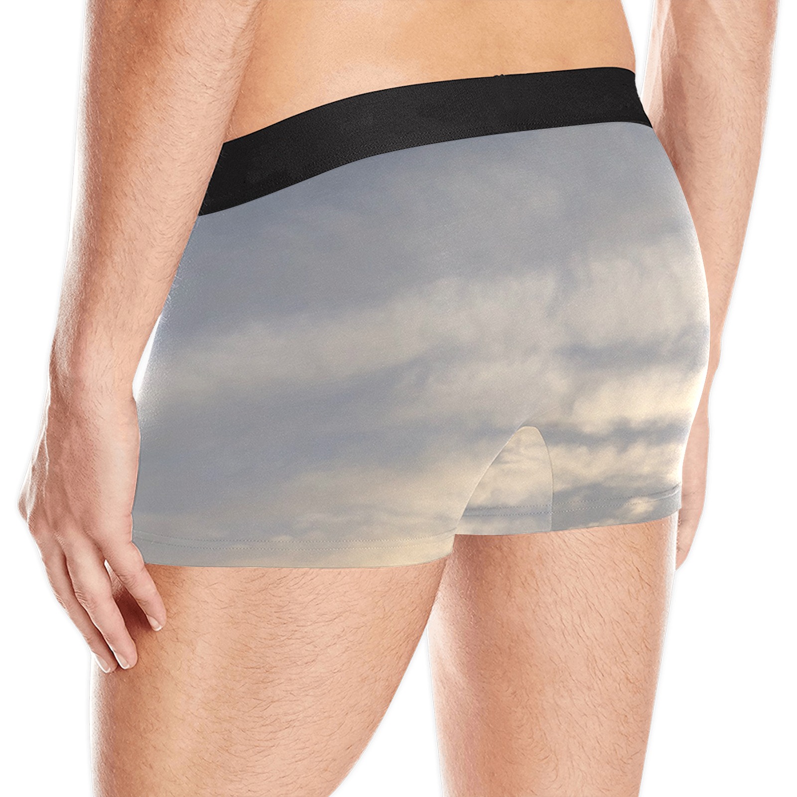 Rippled Cloud Collection Men's Boxer Briefs w/ Custom Waistband (Merged Design) (Model L10)