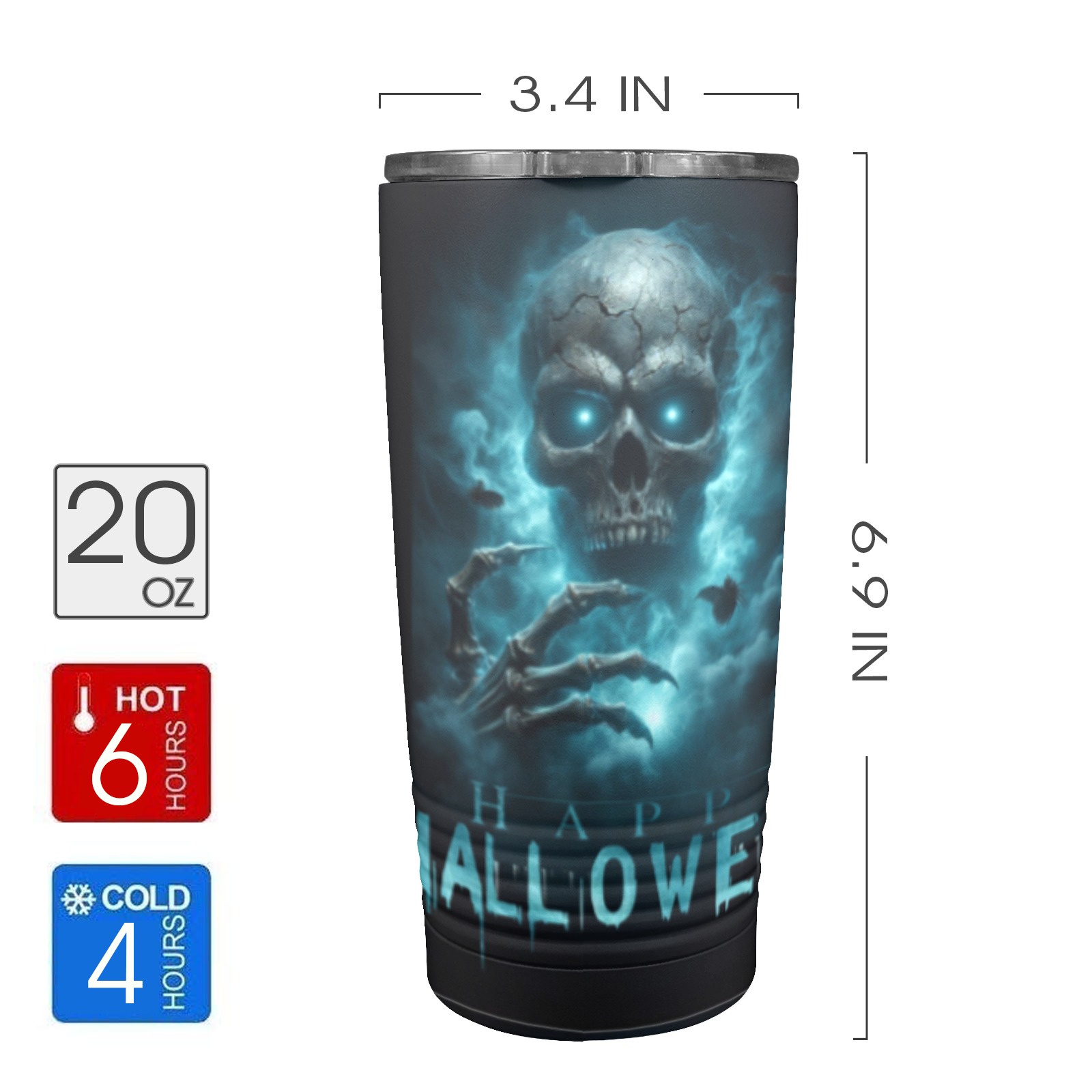 Happy Hello Ween 20oz Insulated Stainless Steel Mobile Tumbler