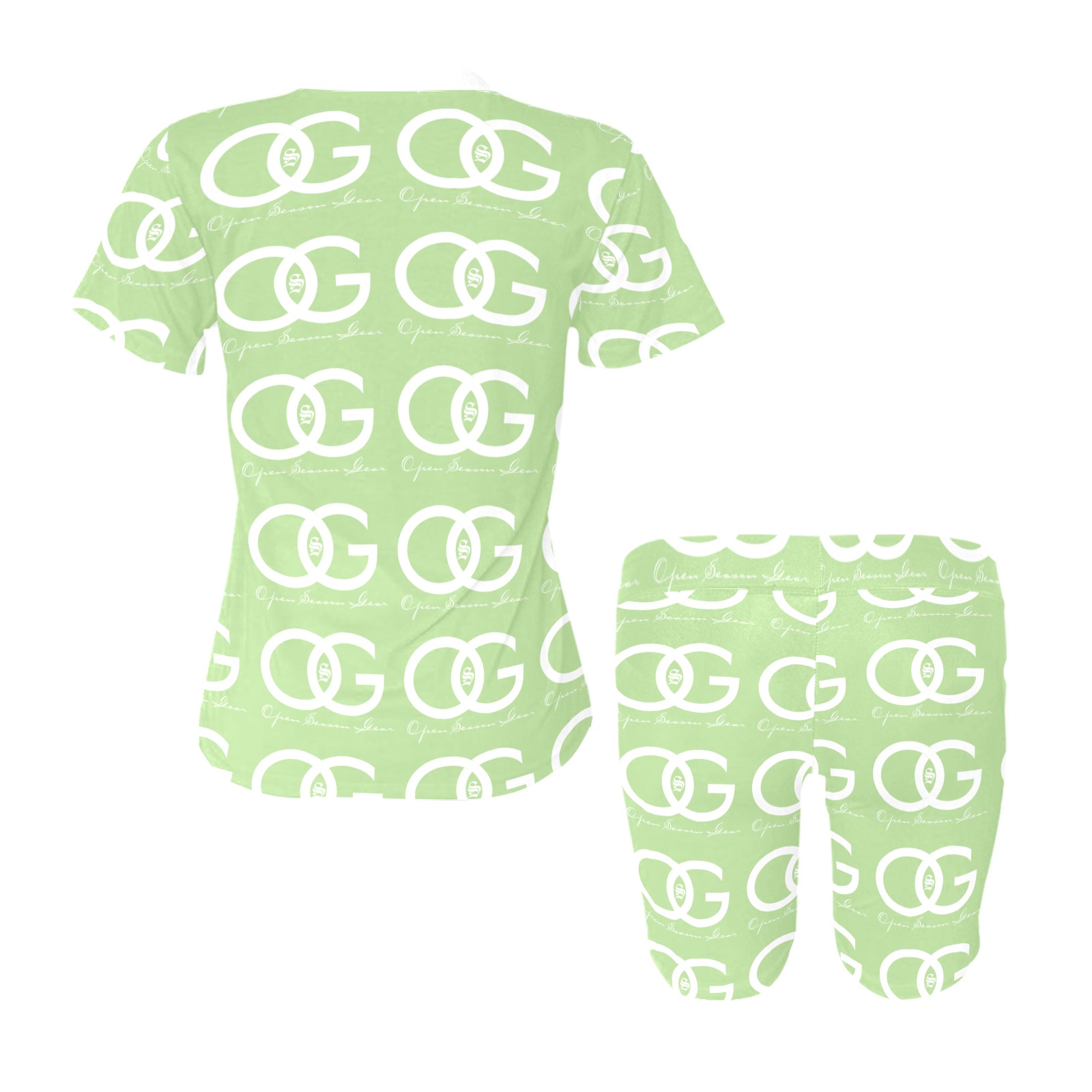 Lime Green OSG Shirt & Shorts Set Women's Short Yoga Set