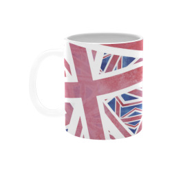 Abstract Union Jack British Flag Collage White Mug(11OZ)