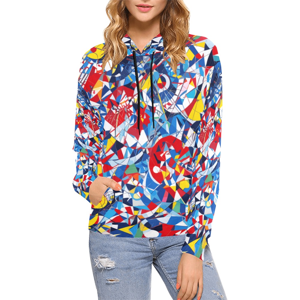 Pleasing geometrical contemporary art. All Over Print Hoodie for Women (USA Size) (Model H13)