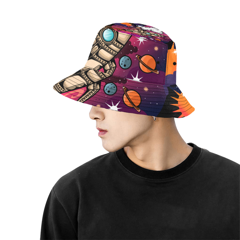 Through The Galaxy All Over Print Bucket Hat for Men