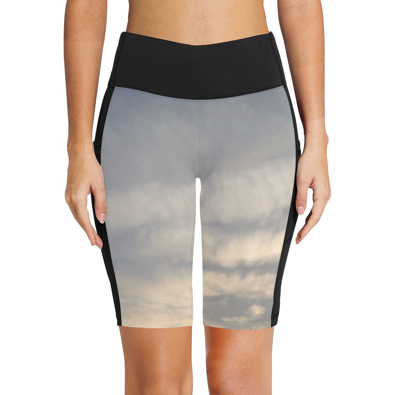 Rippled Cloud Collection Women's Workout Half Tights (Model L42)