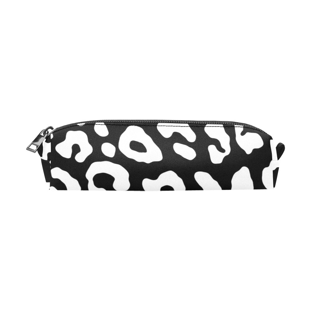 Leopard Print Black White Pencil Pouch/Small (Model 1681)