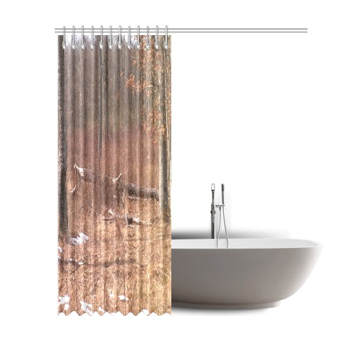 Falling tree in the woods Shower Curtain 69"x84"