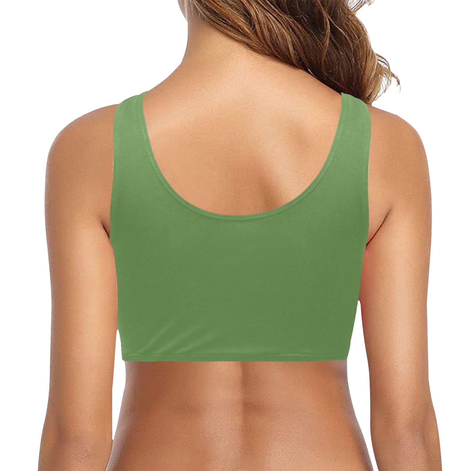 Solid Colors Green Chest Bowknot Bikini Top (Model S33)