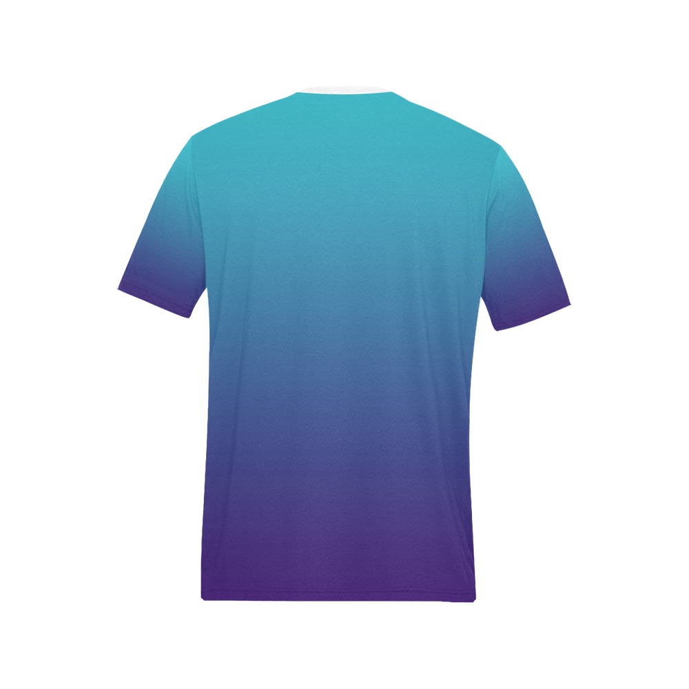 blu mau Men's All Over Print T-Shirt (Solid Color Neck) (Model T63)