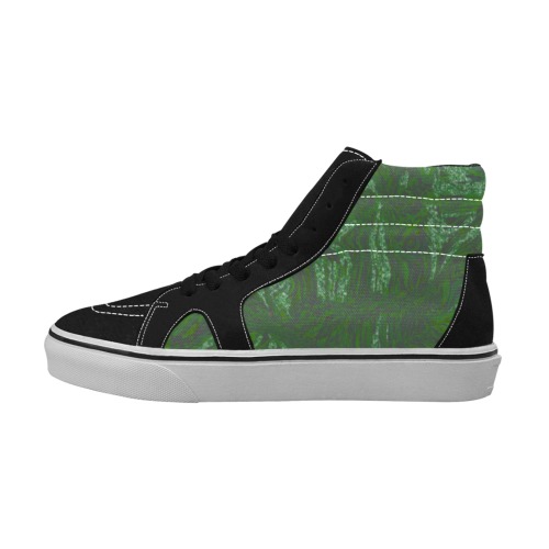 ocean storms green Men's High Top Skateboarding Shoes (Model E001-1)