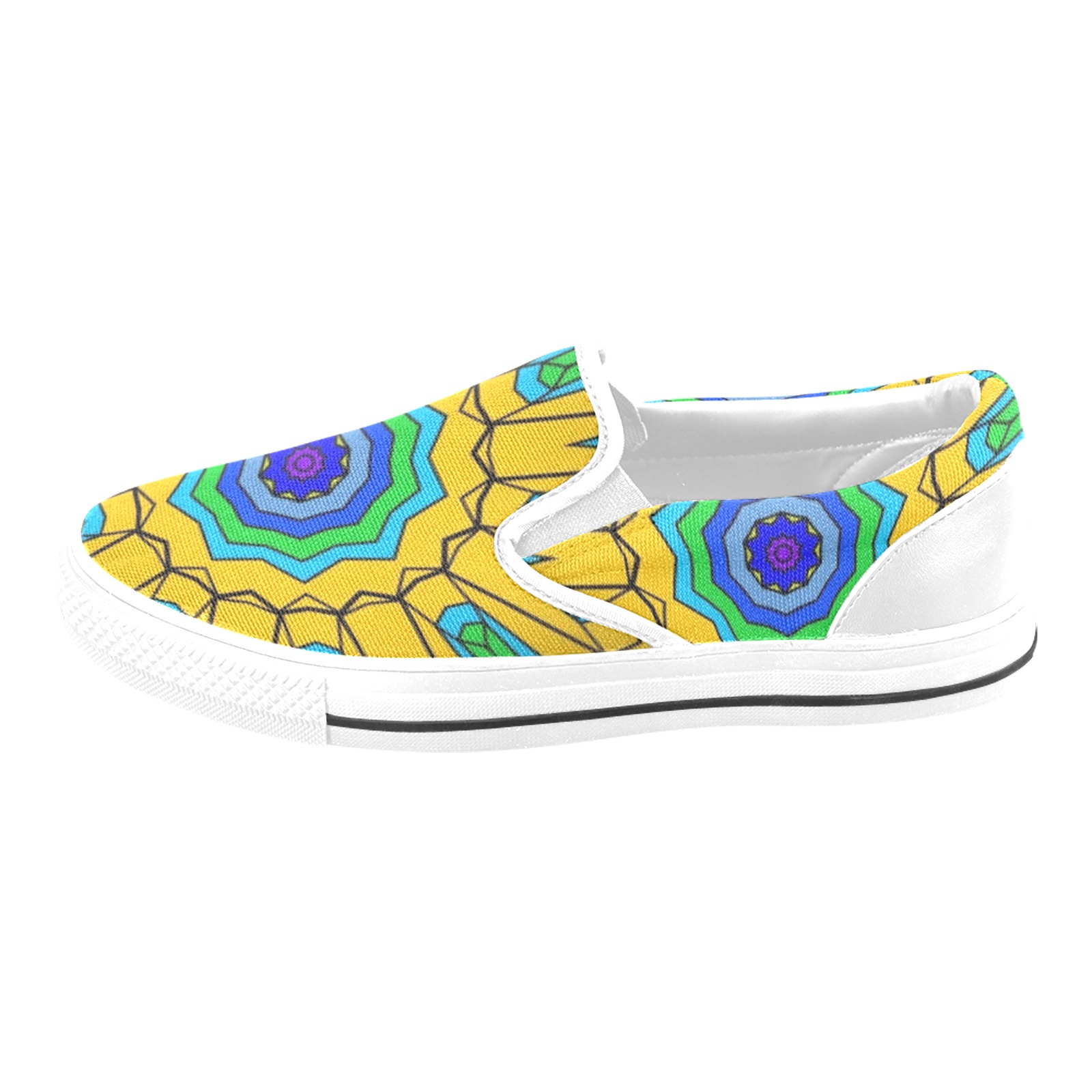 kaleidoscope hex w Slip-on Canvas Shoes for Kid (Model 019)